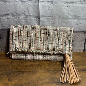 Banana Republic Foldover French Tweed Clutch